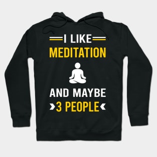 3 People Meditation Meditate Meditating Mindfulness Hoodie